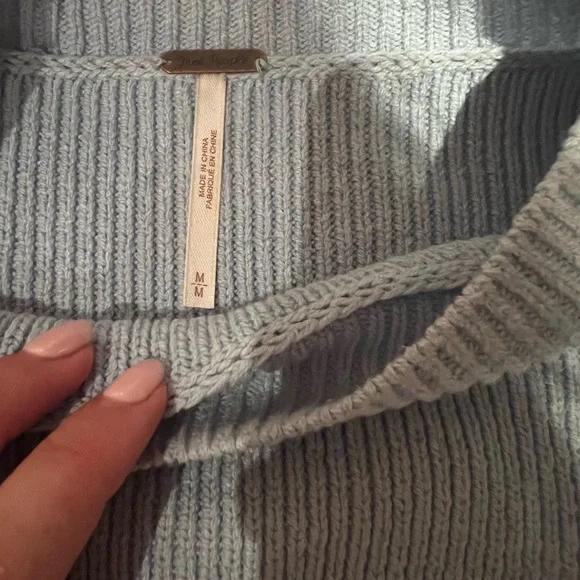 Free People Light Blue Crew Neck Sweater - Picture 3 of 3